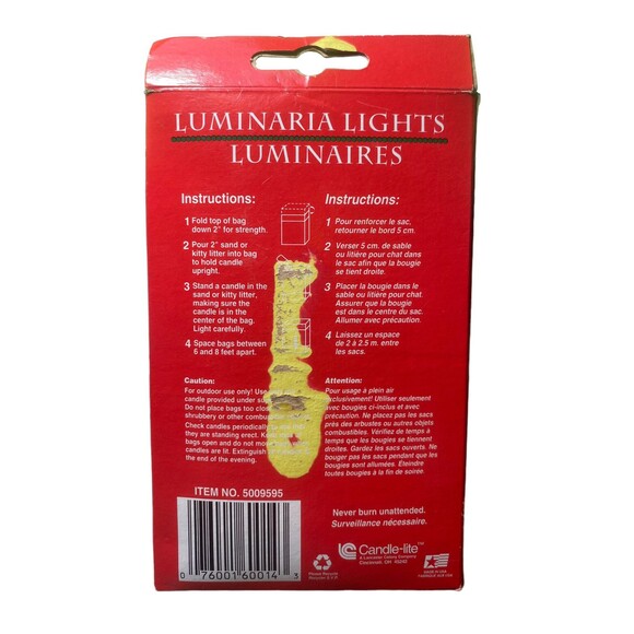 Candle Lite Luminaria Lights Luminaries Christmas Yard Decor Vtg 6 Bags Candles - Picture 2 of 2